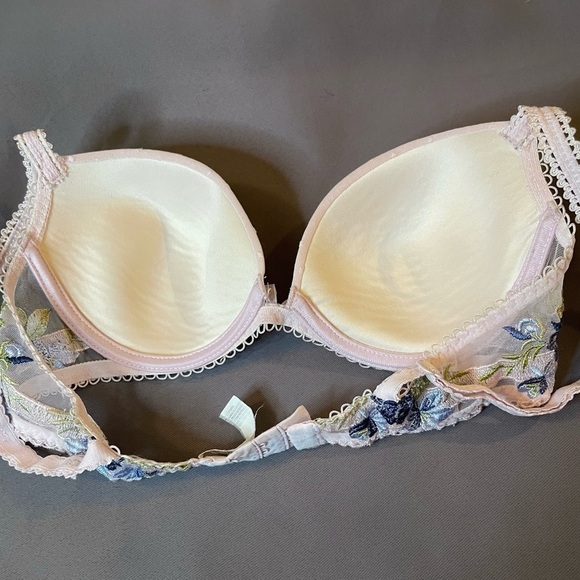 LOU French Vintage Lingerie size 34C Lace Floral Bra NWOT - Picture 2 of 4